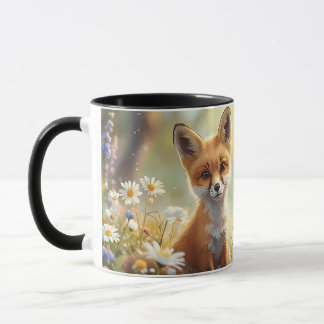Taza de zorro floral lindo - Compañero de animales