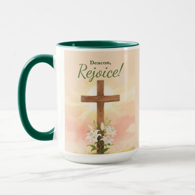 Taza Deacon Easter Rejoice Cross and Lilies (Izquierda)