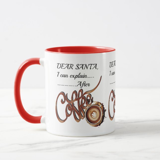 Taza Dear SantaI Can Explain  After Coffee Xmas mug (Izquierda)