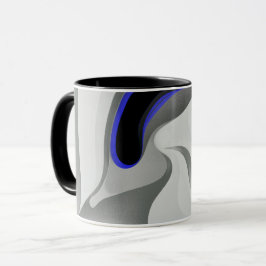Taza Debajo del azul: Resumen gris, negro y azul