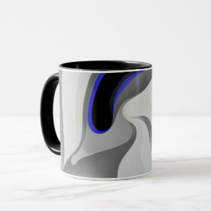 Taza Debajo del azul: Resumen gris, negro y azul