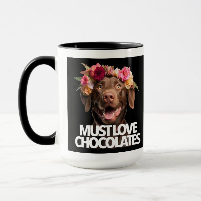 Taza Debe amar a los chocolate labradores marrones (Izquierda)