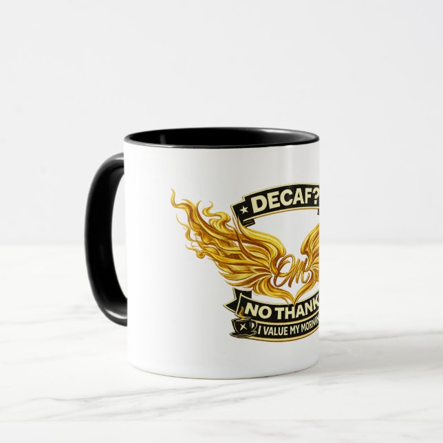 Taza Decaf No Gracias | Regalo Divertido Anti Deca (Anverso izquierdo)