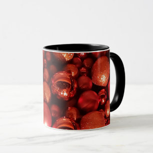Taza Decoración de los navidades en tonos rojos