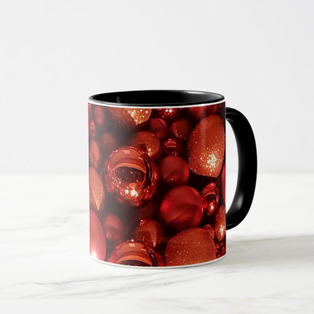 Taza Decoración de los navidades en tonos rojos (Anverso derecho)