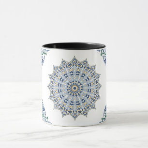 Taza Decoración oriental elegante de estilo árabe azul 