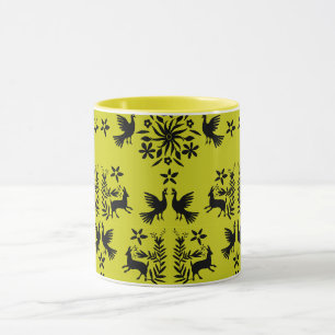 Taza Decoración Otomi Mexicana