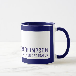 Taza decoración profesional café-taza con borde azul