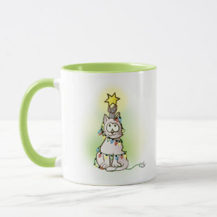 Taza Decoraciones navideñas de gato y ratón Personaliza
