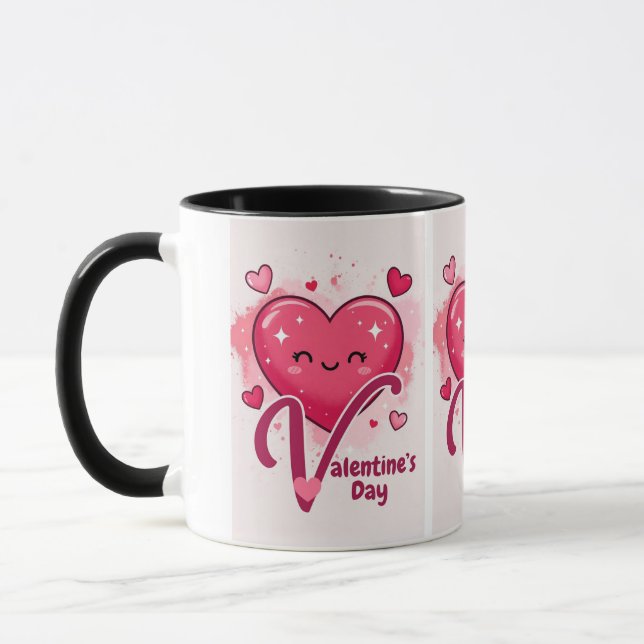 taza decorada para san Valentín (Izquierda)