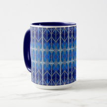 Taza decorativa azul de vacaciones