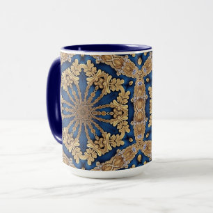 Taza decorativa de oro azul