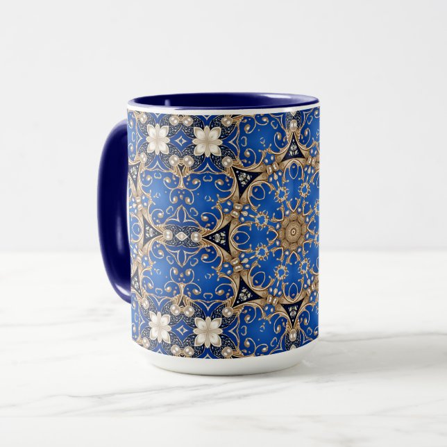 Taza decorativa de oro azul (Anverso izquierdo)