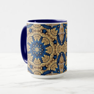 Taza decorativa de oro azul