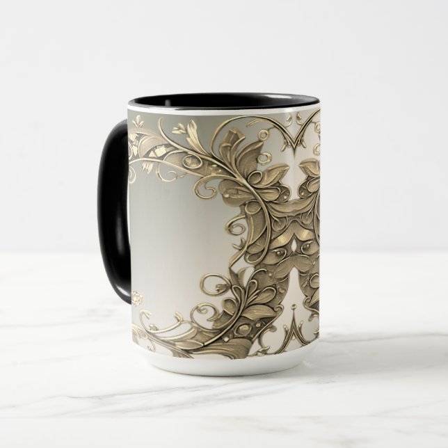 Taza decorativa de oro moderna elegante (Anverso izquierdo)