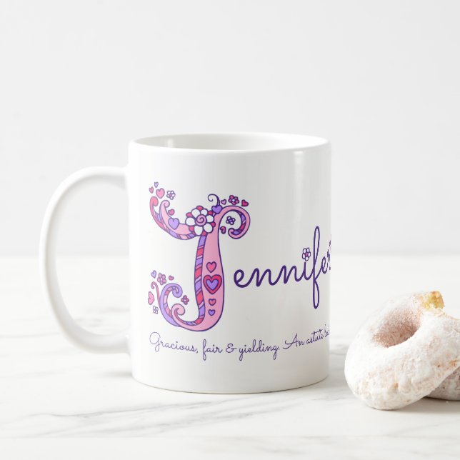 Taza decorativa del monograma del significado (Con donut)