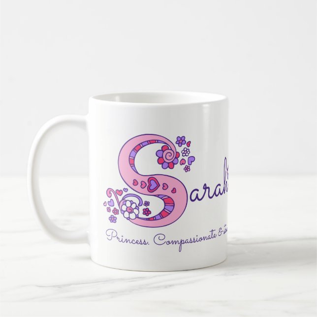 Taza decorativa del monograma del significado (Izquierda)