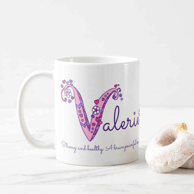 Taza decorativa del monograma del significado (Con donut)