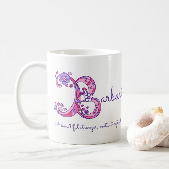 Taza decorativa del monograma del significado (Con donut)