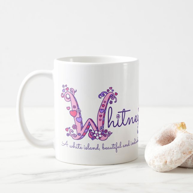 Taza decorativa del monograma del significado (Con donut)