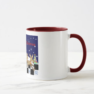 Taza decorativa del navidad del dibujo animado