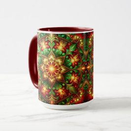 Taza decorativa roja verde de vacaciones