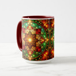 Taza decorativa roja verde de vacaciones