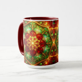 Taza decorativa roja verde de vacaciones