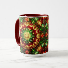 Taza decorativa roja verde de vacaciones
