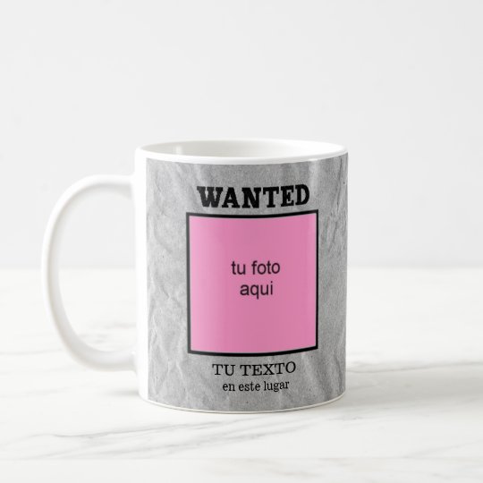 Taza dedicada Wanted - Se busca personalizada