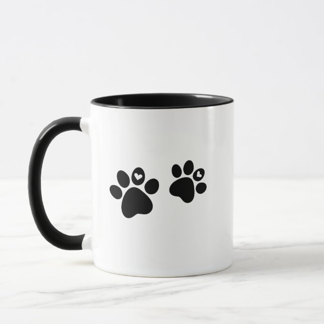 Taza Dedo Mascota Paw Gráfico Mug; Gato Novedad, Amante (Izquierda)