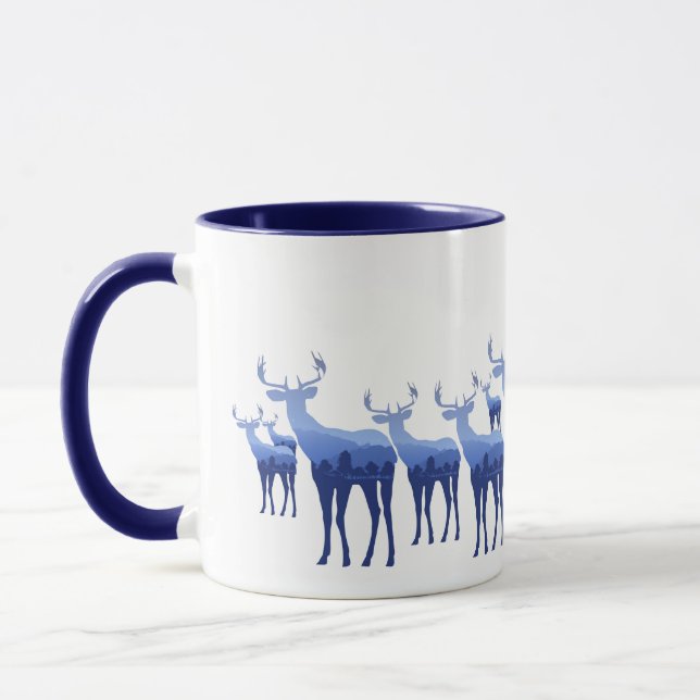 Taza Deer azul de tono Mug-Two/Elk (Izquierda)