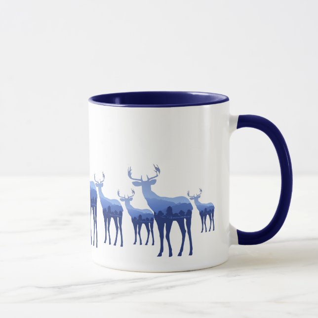 Taza Deer azul de tono Mug-Two/Elk (Derecha)