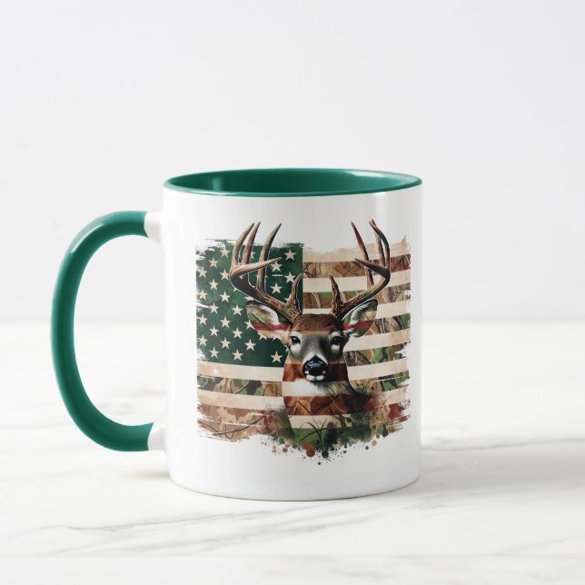 Taza Deer Hunting Flag Print Coffee Mug (Izquierda)