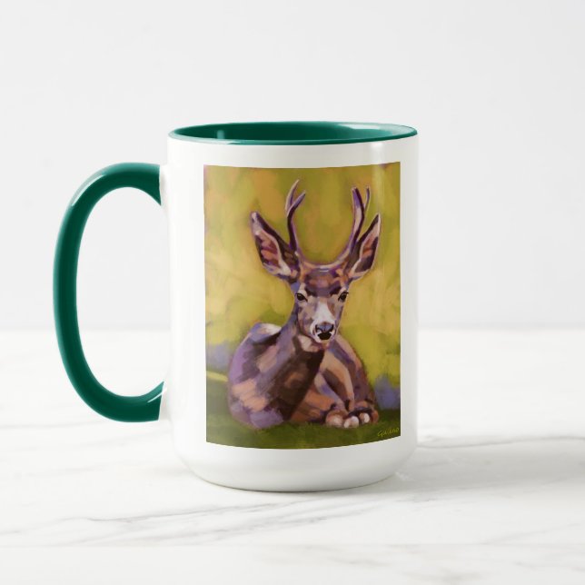 Taza Deer Painting - Gift for Animal Lovers (Izquierda)