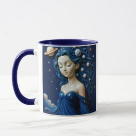 Taza Déesse Cosmique Galaxie Bleue