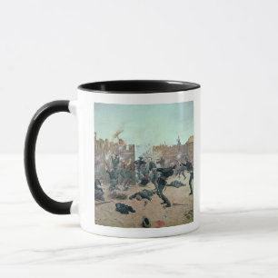 Taza Defensa del fuerte: Los indios atacan una