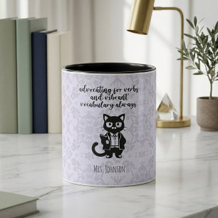 Taza Defensor de verbos y vocabulario vibrante educador