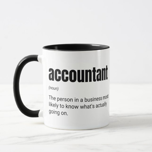 Taza Definición Contable Trabajo Financiero Divertido (Izquierda)