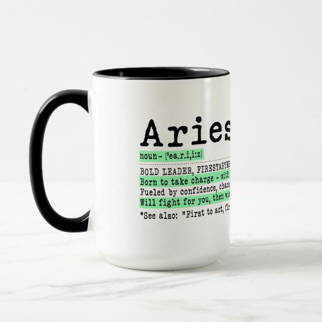 Taza Definición de Aries Zodiaco (Izquierda)