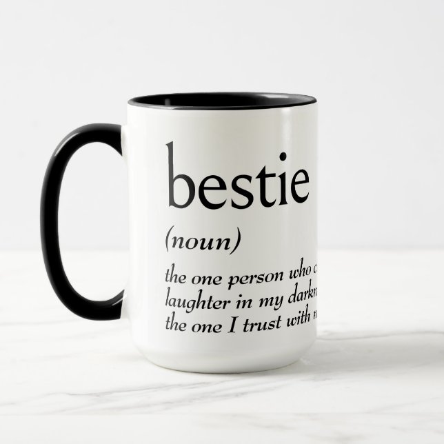 Taza Definición De Diccionario Para BESTIE (Izquierda)