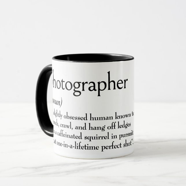 Taza Definición De Diccionario Para FOTÓGRAFO (Anverso izquierdo)