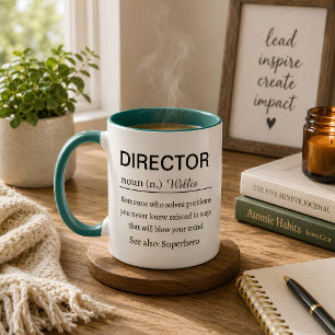 Taza Definición de Director personalizada y divertida