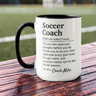 Taza Definición de Entrenador de Fútbol Personalizada G