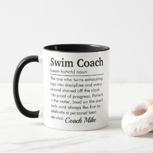 Taza Definición de Entrenador de Natación Agradecimient