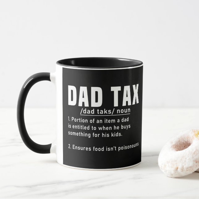 Taza Definición de impuestos de papá Padres Día Funny P (Con donut)