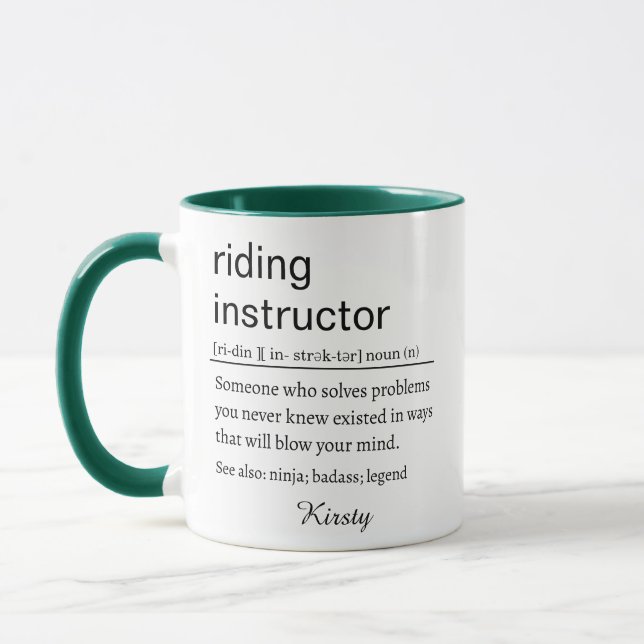 Taza Definición de Instructor de Equitación Divertido (Izquierda)