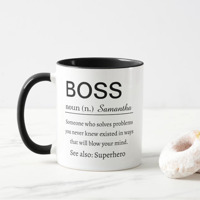 Taza Definición de jefe personalizada (Con donut)