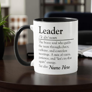 Taza Definición de Líder Divertido Agradecimiento Perso