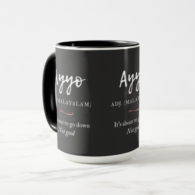Taza definición de malayalam tshirt ayyo (Anverso izquierdo)